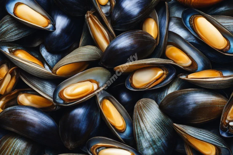 Mussels opening to reveal pearls of wisdom as dream symbols, representing hidden value.