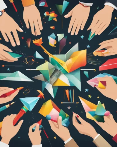 Hands crafting dream objects out of thin air, representing creativity and problem-solving.