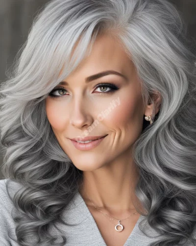 Hair turning grey and forming meaningful patterns, symbolizing wisdom and aging.