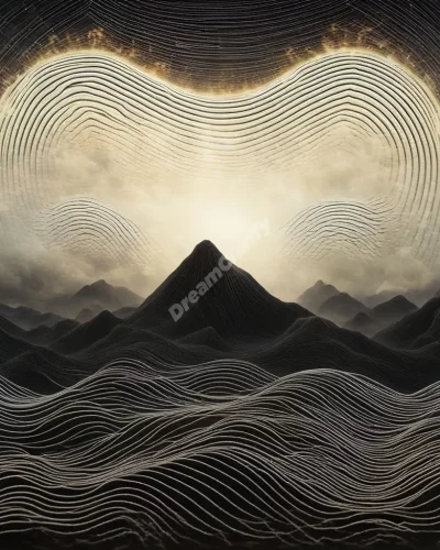 Sound waves forming visible dream symbols, representing loud noises in dreams.