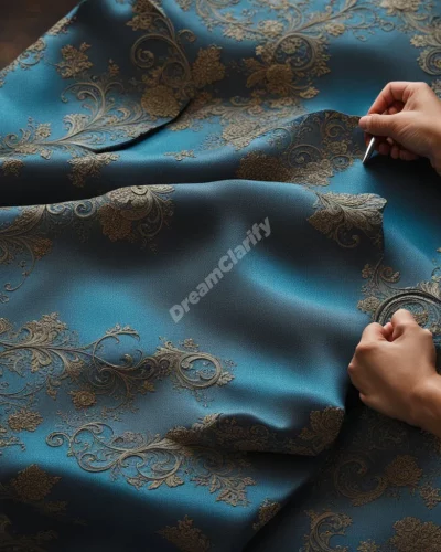 An iron smoothing out wrinkled fabric to reveal hidden dream symbols.