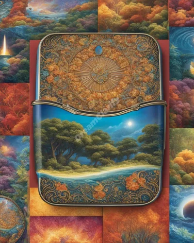 A lunch box opening to release dream symbols, representing nourishment and midday reflections.