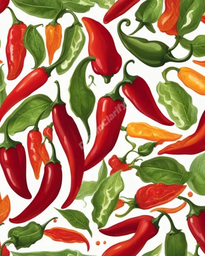 Hot peppers releasing steam that forms dream symbols, representing spice and intensity in life.