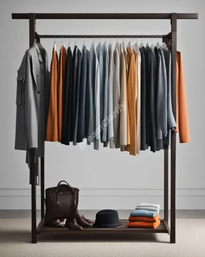 Clothes rack with each garment revealing a different dream scene when worn, representing identity.