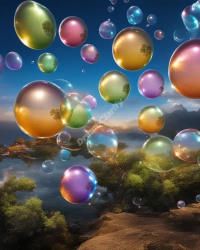 Bubbles popping to release dream symbols, representing sudden realizations or release.