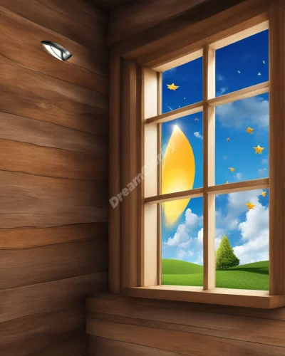 A pregnant belly with a window showing dream symbols, representing future possibilities.