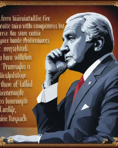 A presidential figure making decisions that create dream consequences, representing leadership.