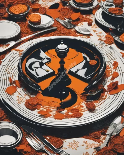 A figure with an empty plate, surrounded by hunger symbols, representing desire and need.