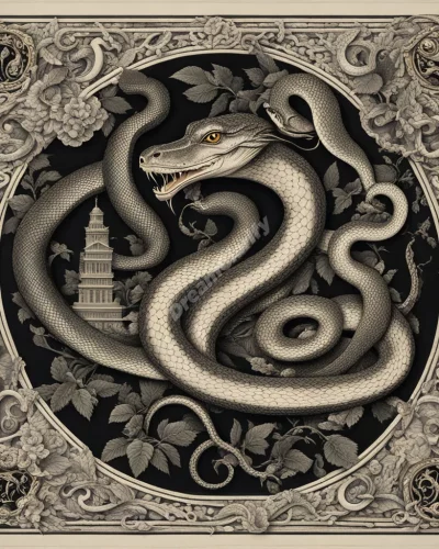 A snake biting a figure, surrounded by pain symbols, representing harm and fear.