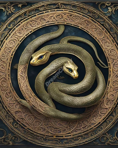 A snake speaking dream symbols, representing wisdom and hidden messages.