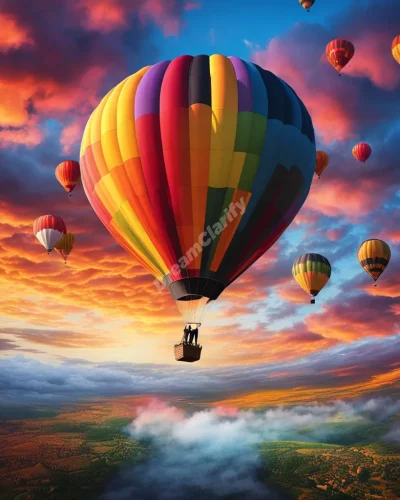 Person falling from a vibrant hot air balloon, symbolizing dreams of falling and life transitions.