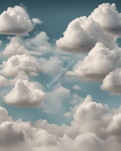 Clouds forming and reforming into various dream shapes, representing changing thoughts.