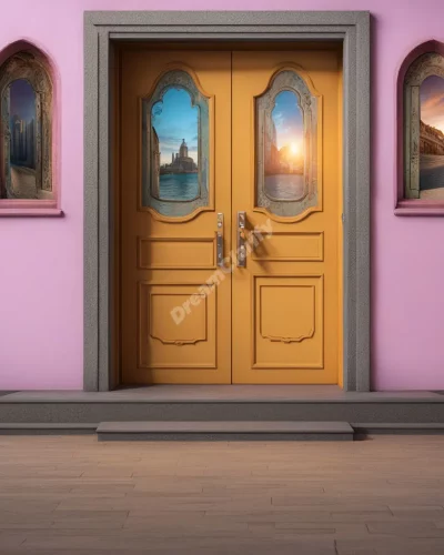 Doors opening to reveal different dream scenes, representing opportunities.