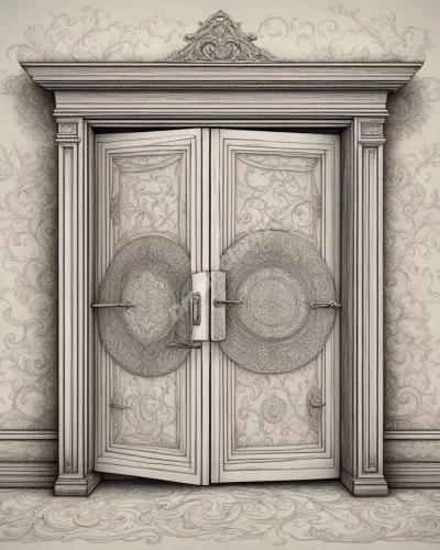 A closet door opening to reveal dream symbols, representing secrets and hidden aspects.