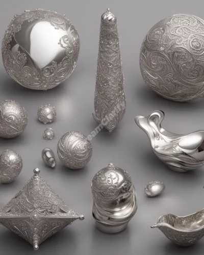 Silver objects reflecting dream symbols, representing value and purity.