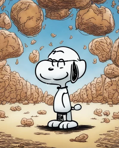 Peanuts cracking open to reveal dream symbols, representing hidden potential.