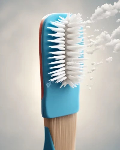 A toothbrush cleaning away negative dream symbols, representing cleansing and renewal.