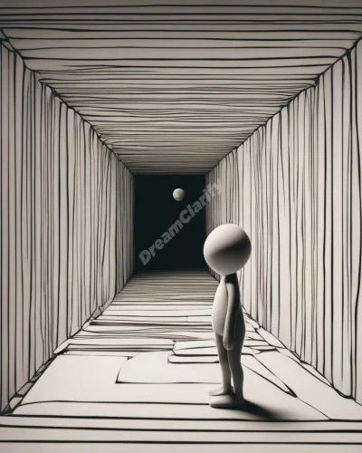 A figure trapped in an ever-shrinking space, representing fears in agoraphobia dreams.