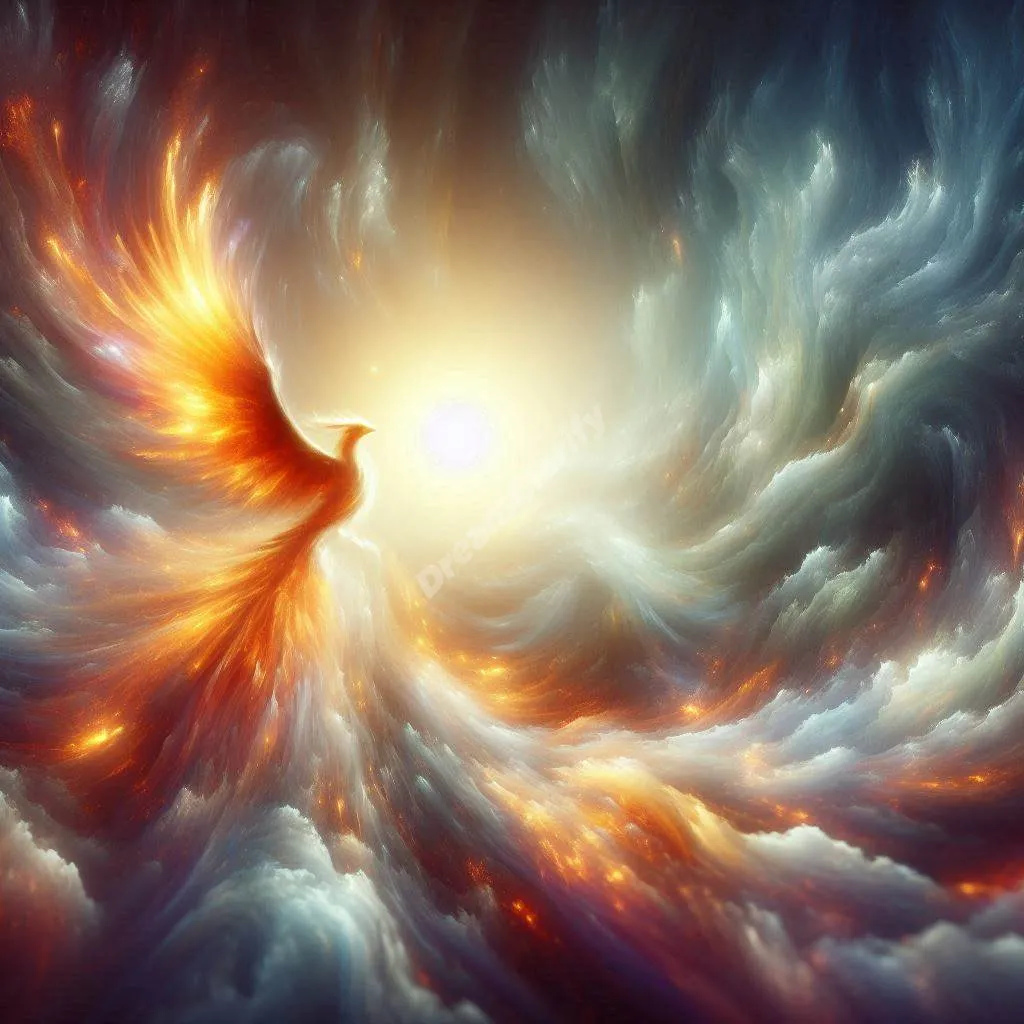 Symbolic napalm dream interpretation showing phoenix emerging from flames, representing transformation and healing