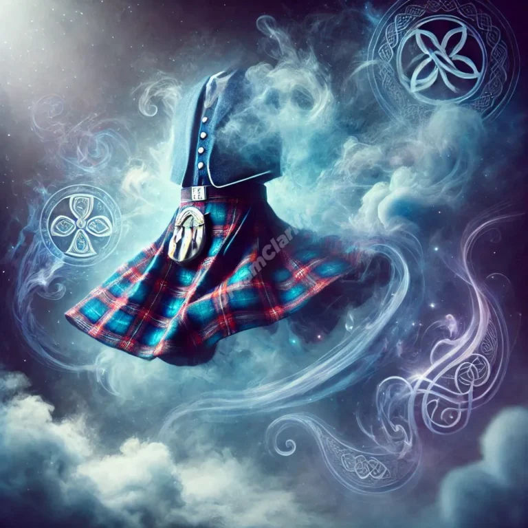 Mystical kilt dream interpretation symbolism with Celtic patterns and ethereal lighting